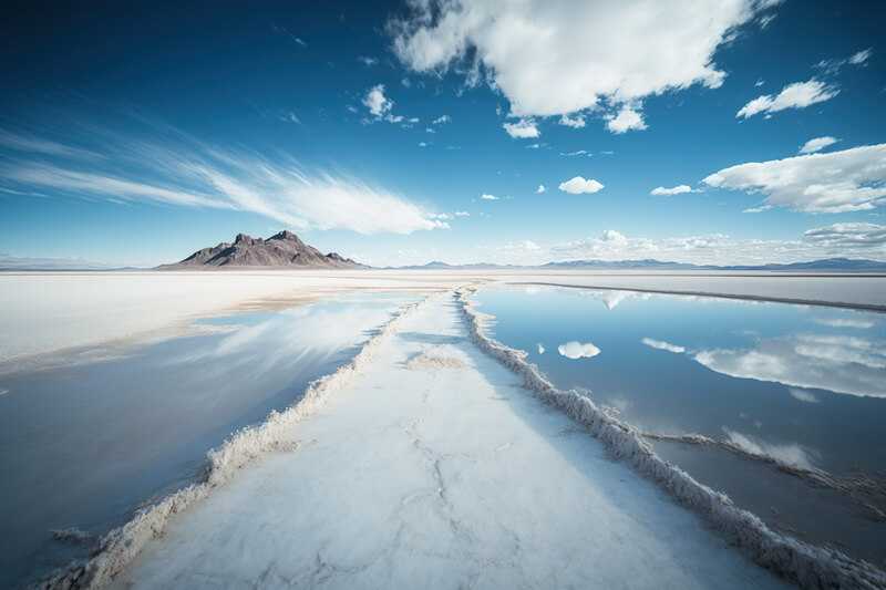 Salar de Uyuni, salty lake with sky reflections. By joaquincorbalan