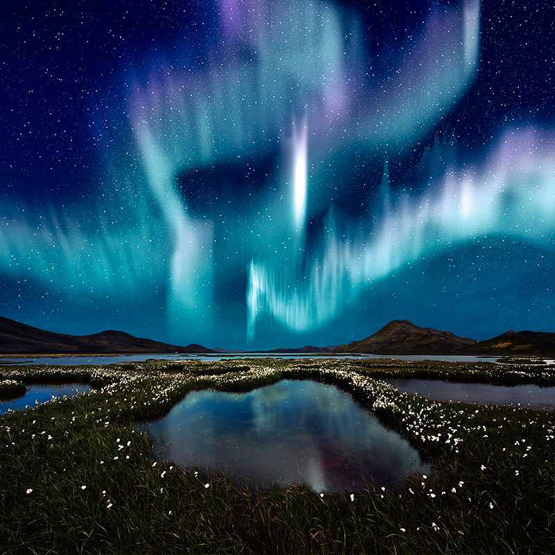 Aurora Borealis Gazing in Landmannalaugavegur